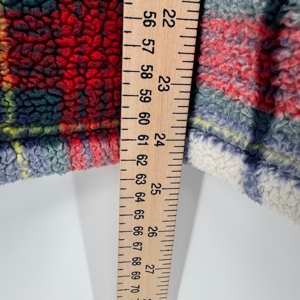 Vineyard Vines Women XL Plaid Sherpa Fleece Quarter Zip Pullover Red Green White - Picture 2 of 12
